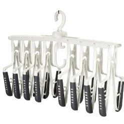 Support malin 8 cintres en 1 pour penderie blanc