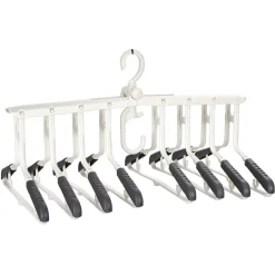 Support malin 8 cintres en 1 pour penderie blanc