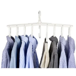 Support malin 8 cintres en 1 pour penderie blanc