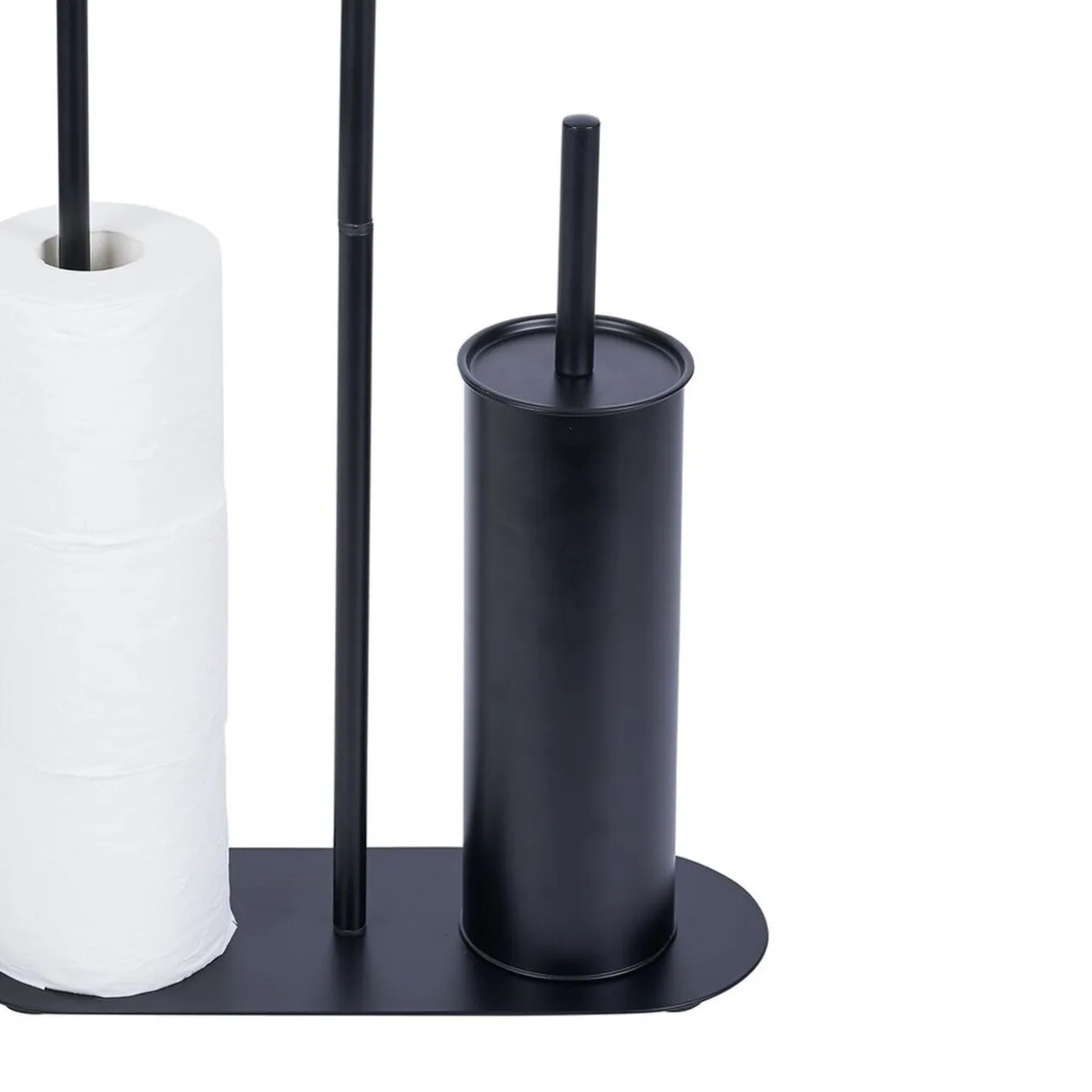 Support papier WC et téléphone noir 36xH66x13,5cm