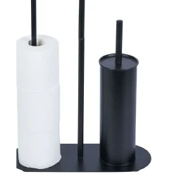 Support papier WC et téléphone noir 36xH66x13,5cm