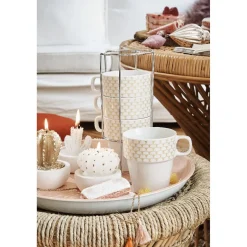 Support tasse avec 4 tasses empilables