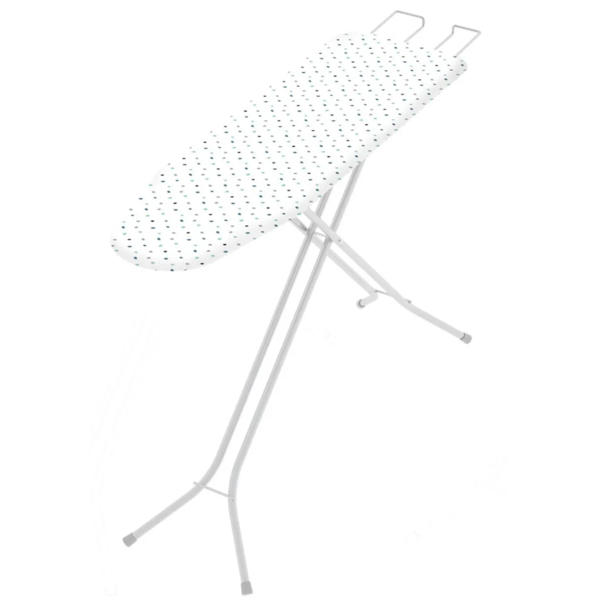 Table à repasser motif point parsemé blanche et bleue