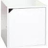 Table de chevet Kobe blanche 2 niches et 1 porte