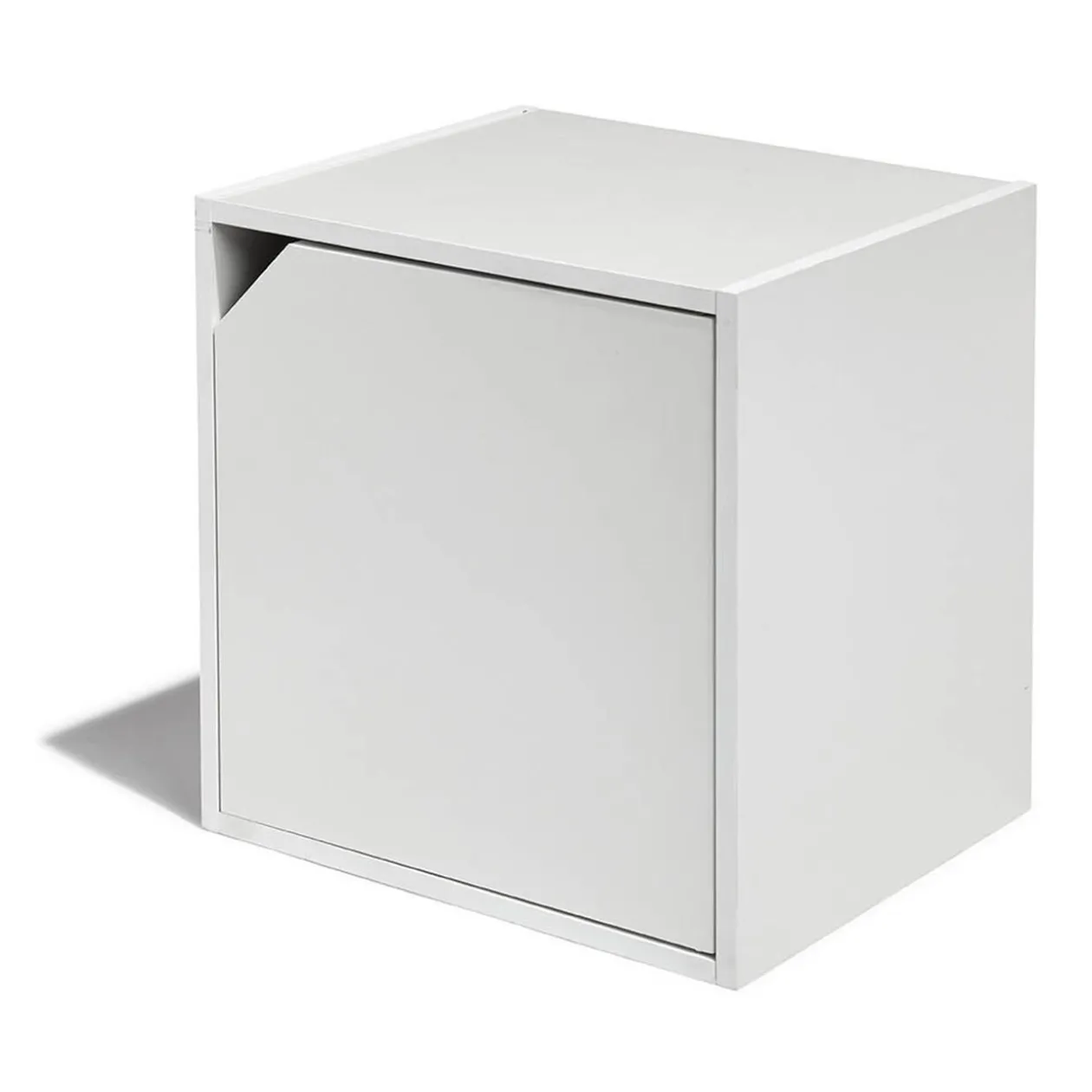 Table de chevet Kobe blanche 2 niches et 1 porte