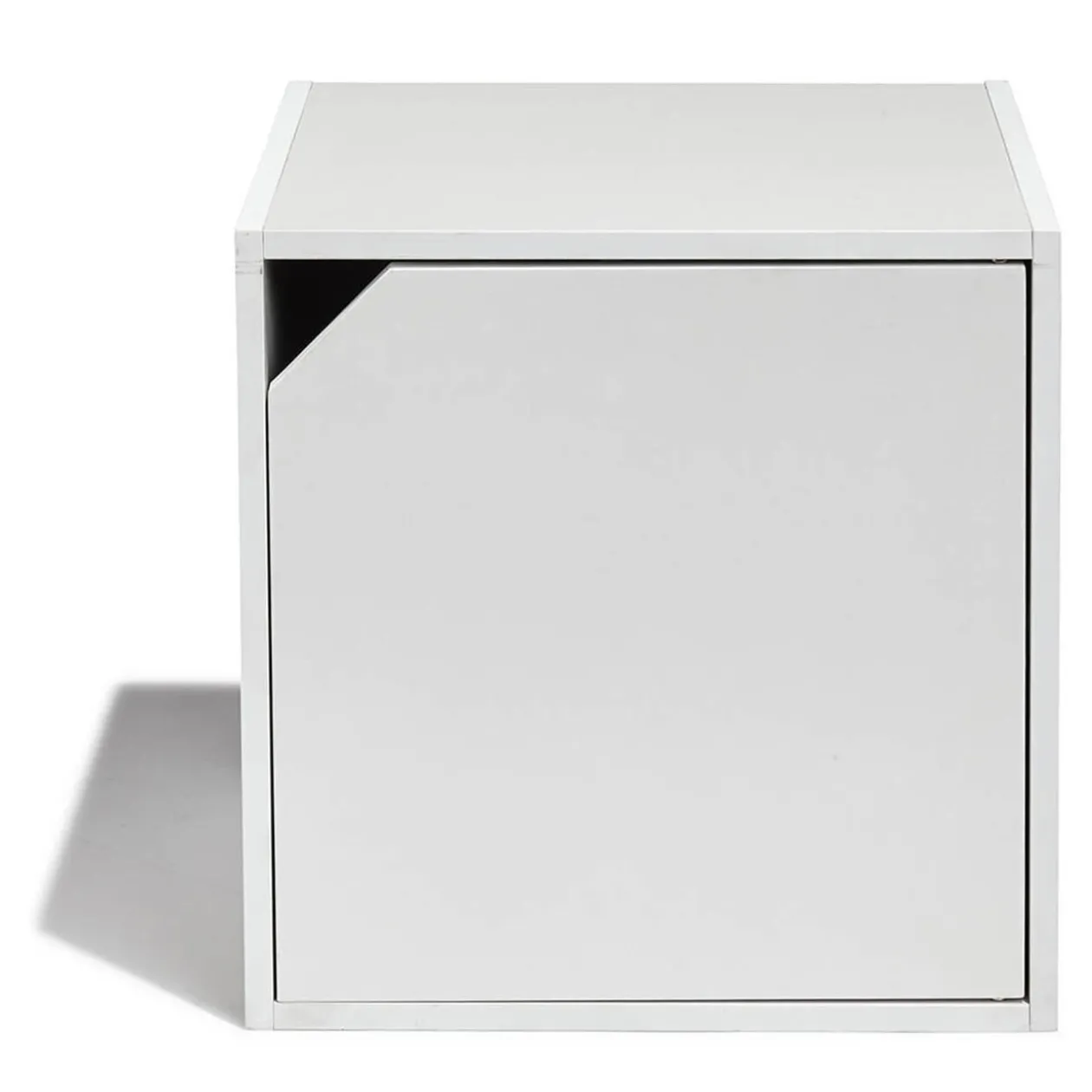 Table de chevet Kobe blanche 2 niches et 1 porte