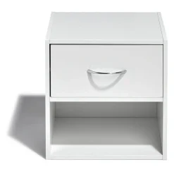 Table de chevet Kobe blanche 1 tiroir et 1 niche