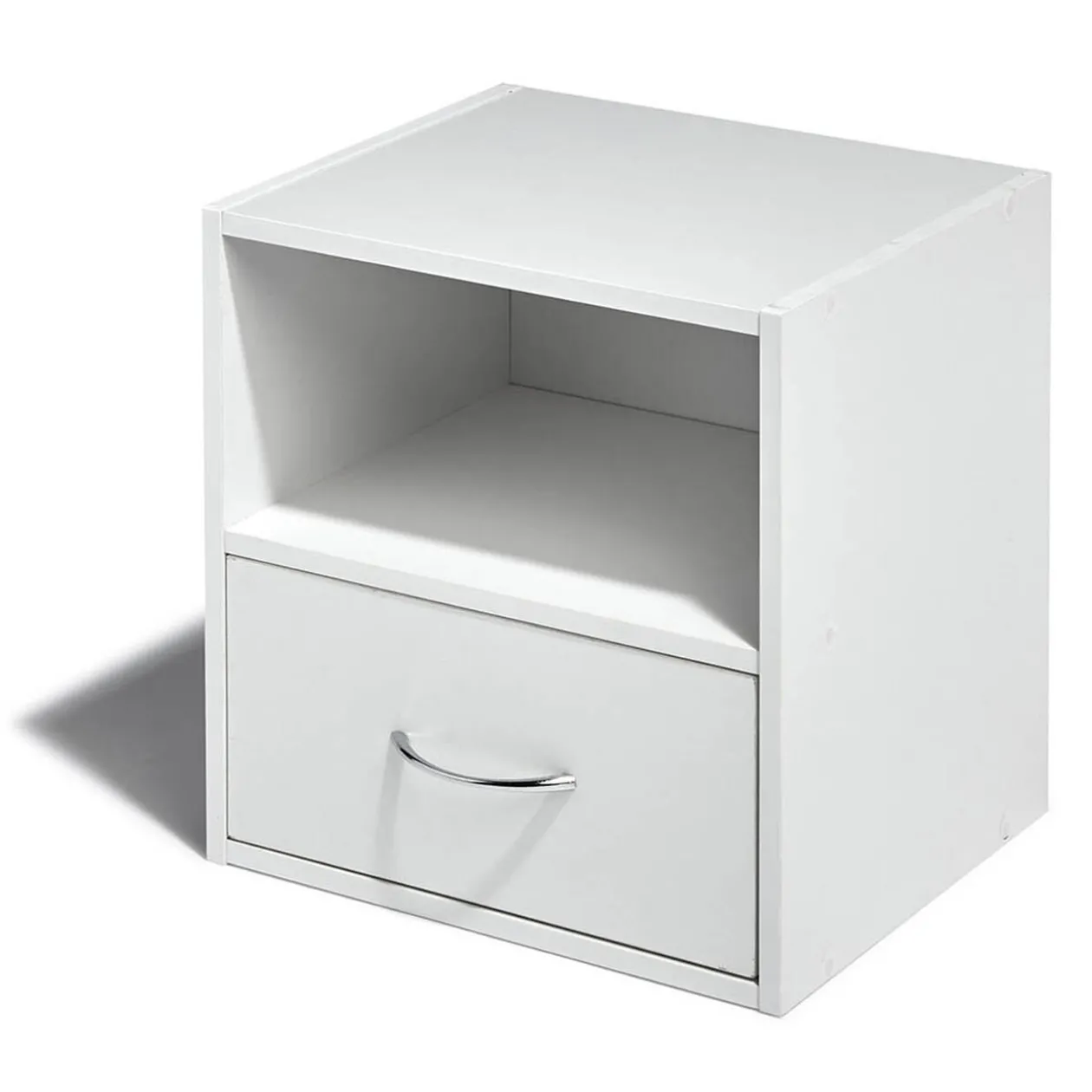 Table de chevet Kobe blanche 1 tiroir et 1 niche