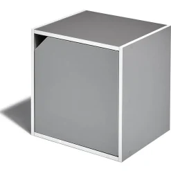 Table de chevet Kobe gris clair 1 porte