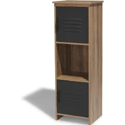 Étagère 3 casiers Liverpool miel et noire