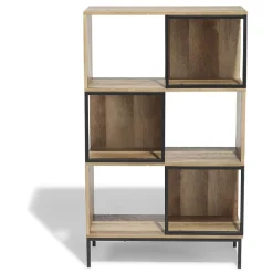 Étagère 6 casiers Stanley noire et naturelle