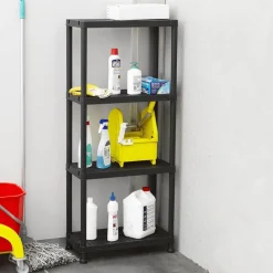 Étagère 4 niveaux ajourés noire