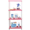 Étagère 4 niveaux transparent rose