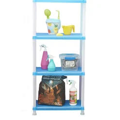 Étagère 4 niveaux transparent bleu