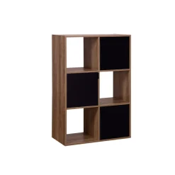 Étagère Adam MDF Noir 6 cubes 60xH90x29,5cm