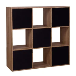 Étagère Adam MDF noire 9 cubes 90xH90x29,5cm