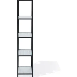 Étagère Arty métal noir et verre trempé - L60xP30xH150 cm