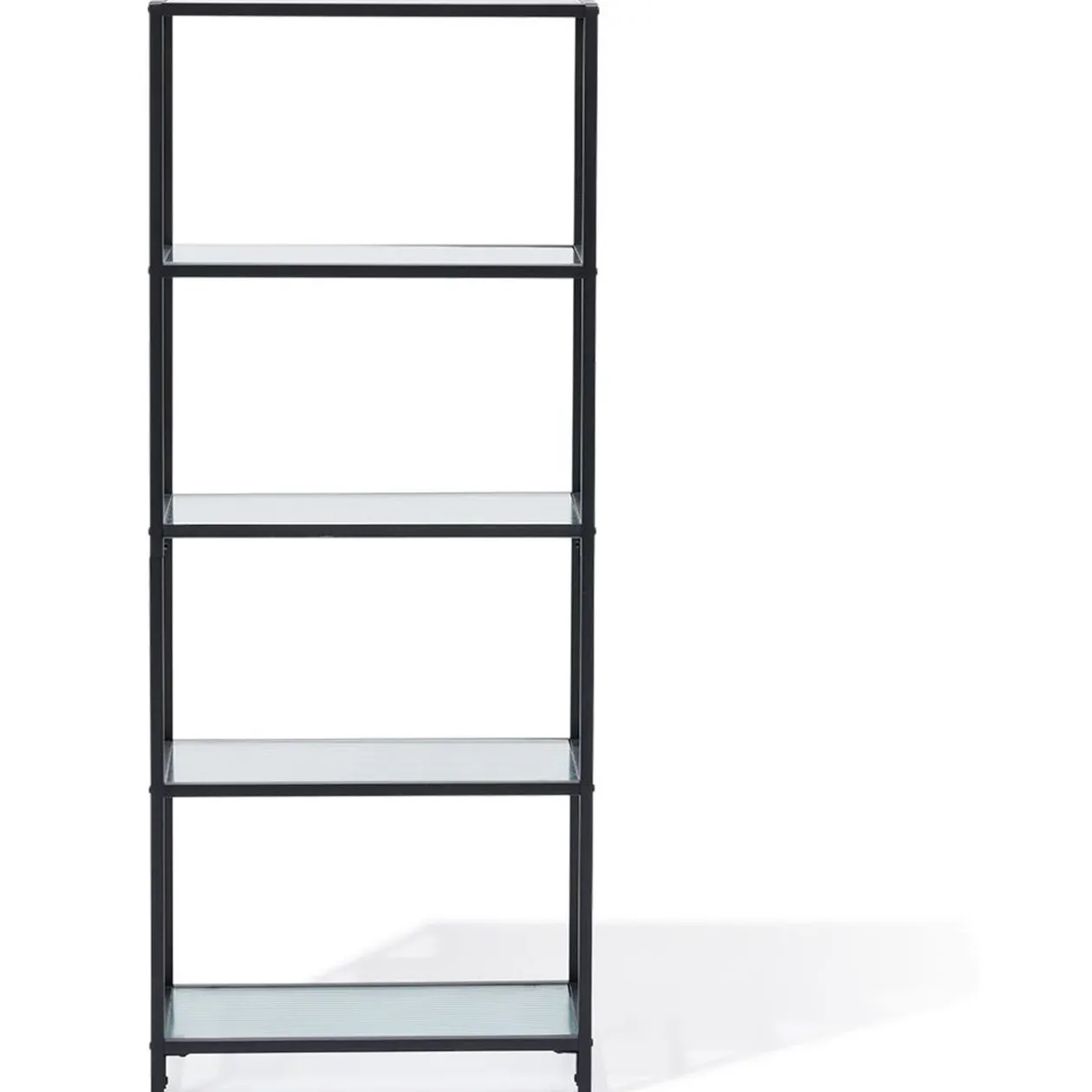 Étagère Arty métal noir et verre trempé - L60xP30xH150 cm