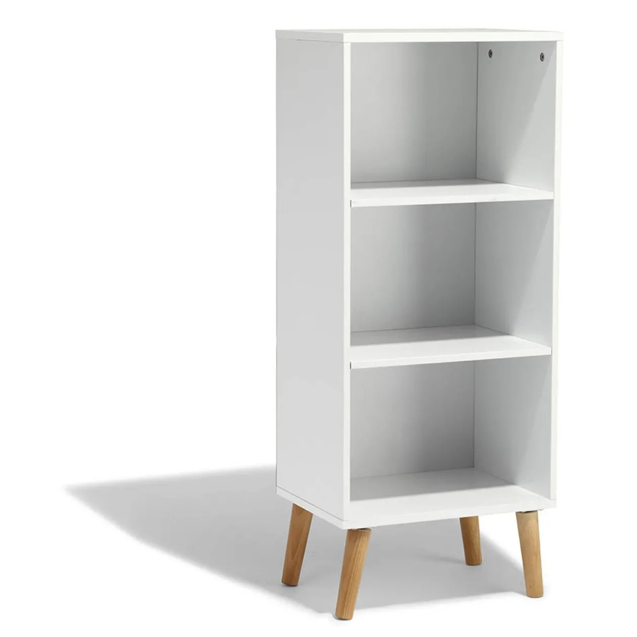 Étagère Bergen blanche 3 niveaux pieds naturel - L.41 x P.29 x H.99 cm