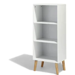 Étagère Bergen blanche 3 niveaux pieds naturel - L.41 x P.29 x H.99 cm