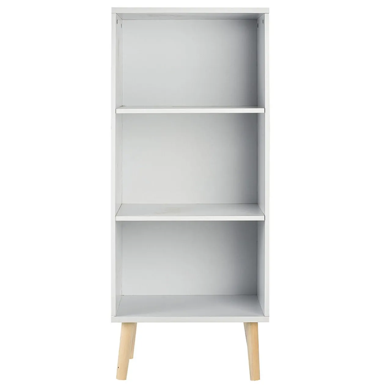 Étagère Bergen blanche 3 niveaux pieds naturel - L.41 x P.29 x H.99 cm