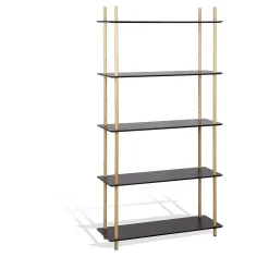 Étagère bibliothèque Fuzo 5 niveaux bois 77x27xH.150 cm