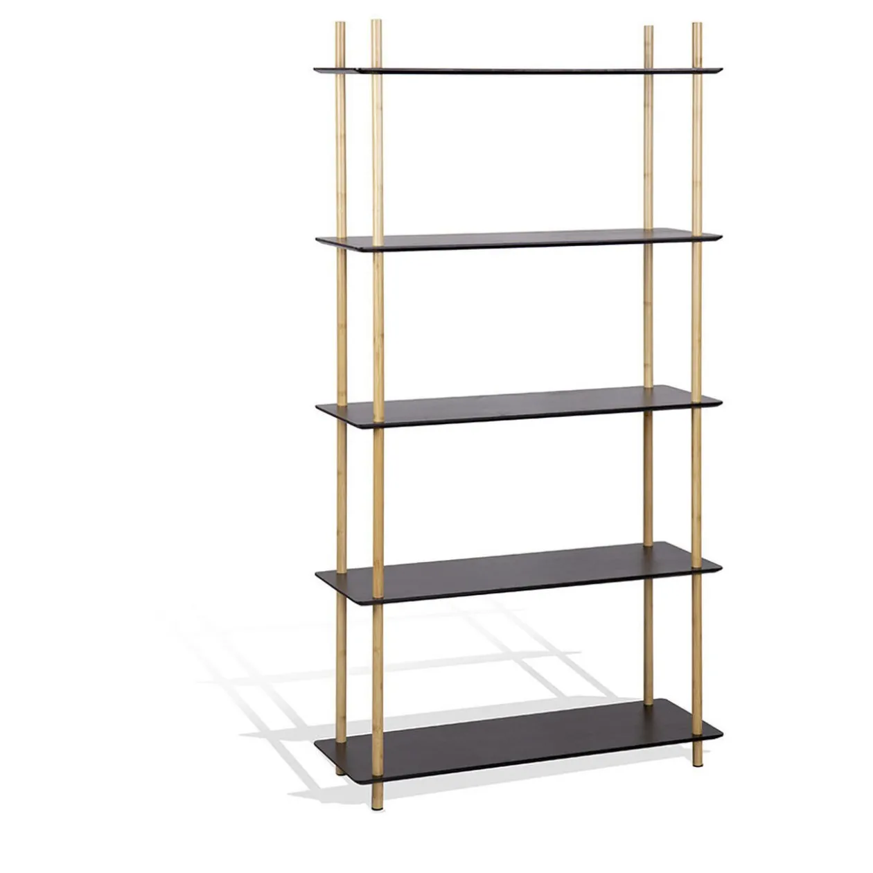 Étagère bibliothèque Fuzo 5 niveaux bois 77x27xH.150 cm