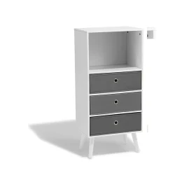 Étagère Bilbao blanche 3 tiroirs et 1 niche