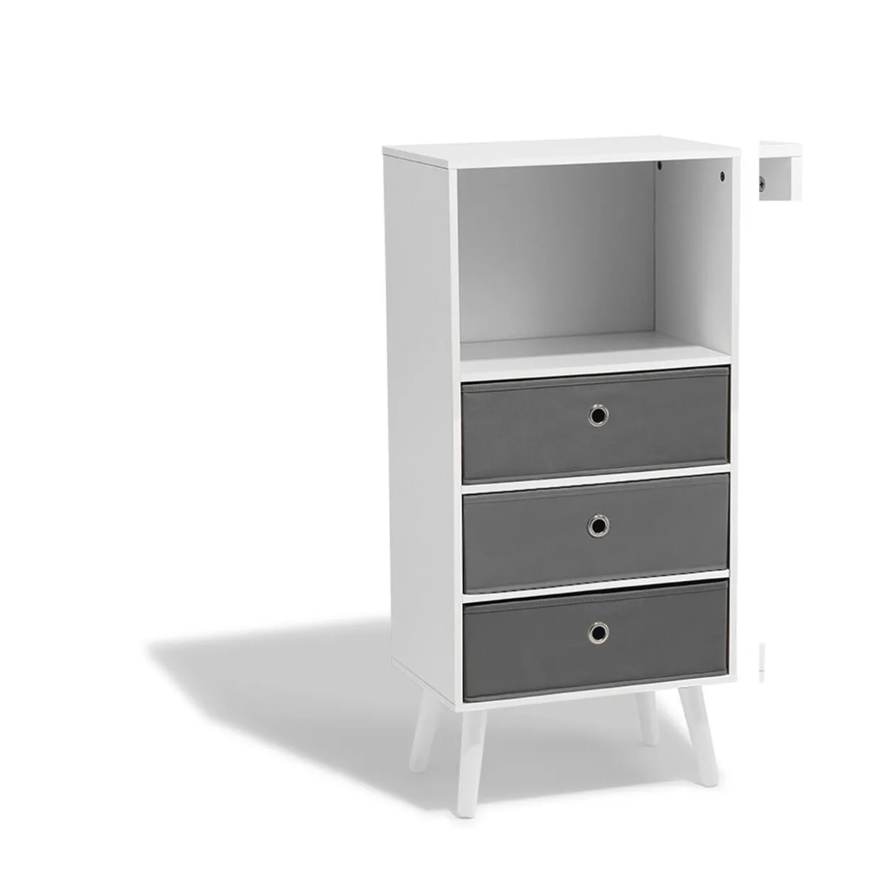 Étagère Bilbao blanche 3 tiroirs et 1 niche