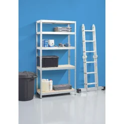 Étagère bricolage 5 niveaux bois et métal