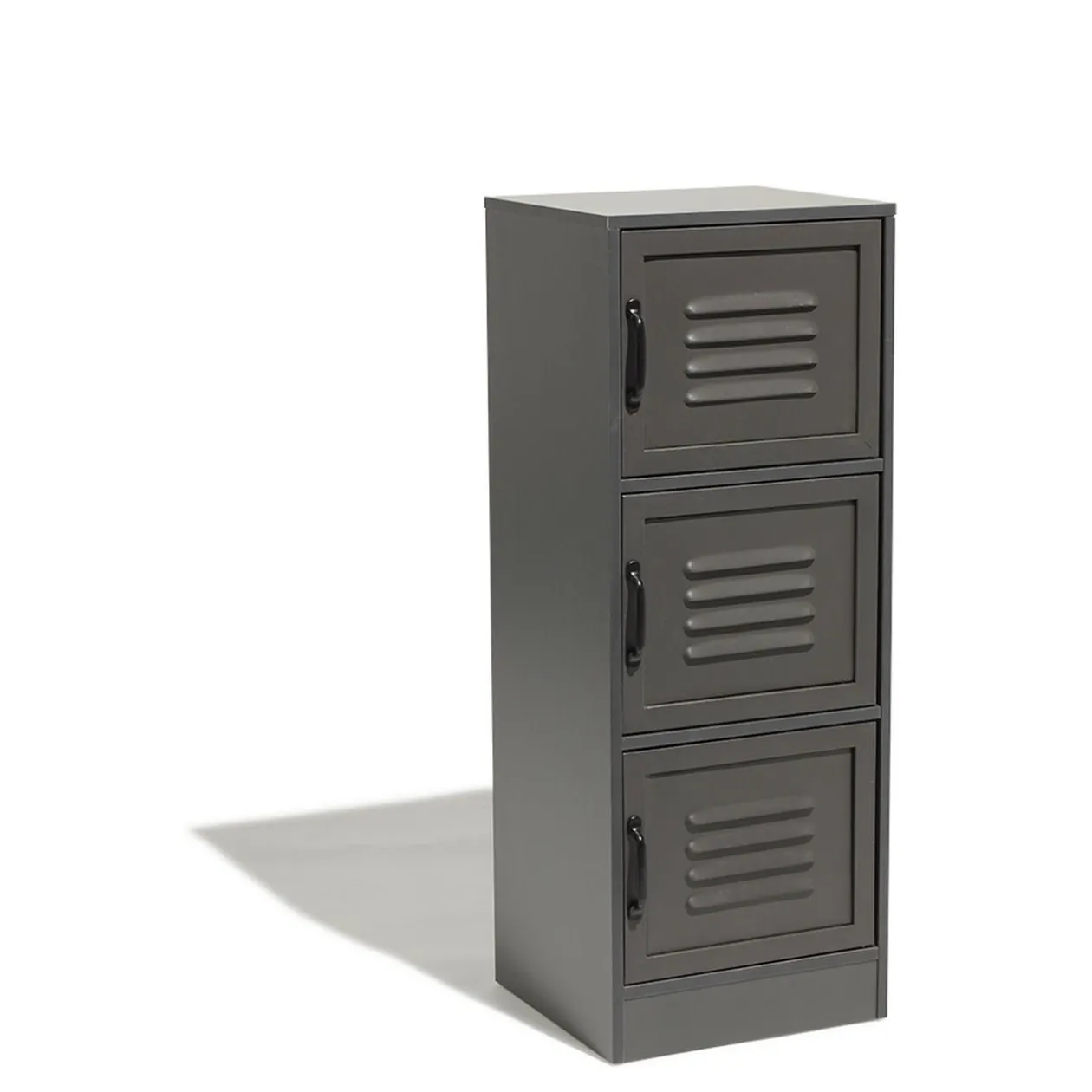 Étagère Brooklyn gris anthracite 3 portes