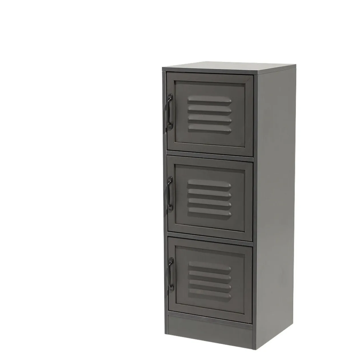 Étagère Brooklyn gris anthracite 3 portes