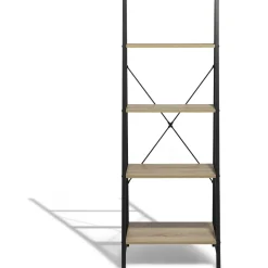 Étagère Chicago naturelle et noire 4 étages