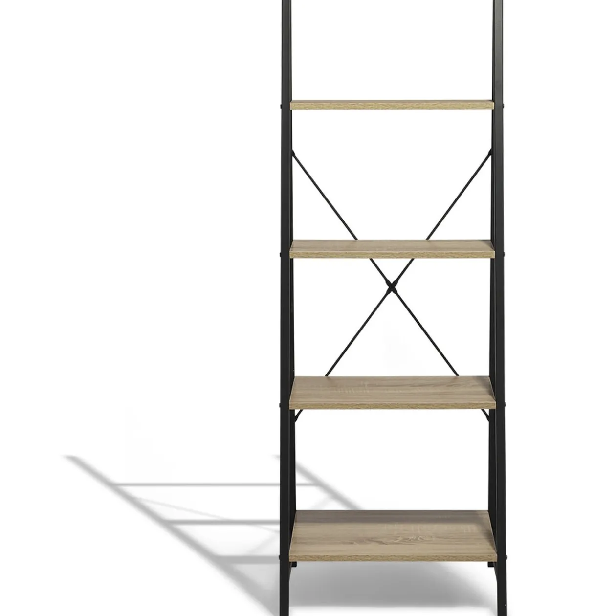 Étagère Chicago naturelle et noire 4 étages
