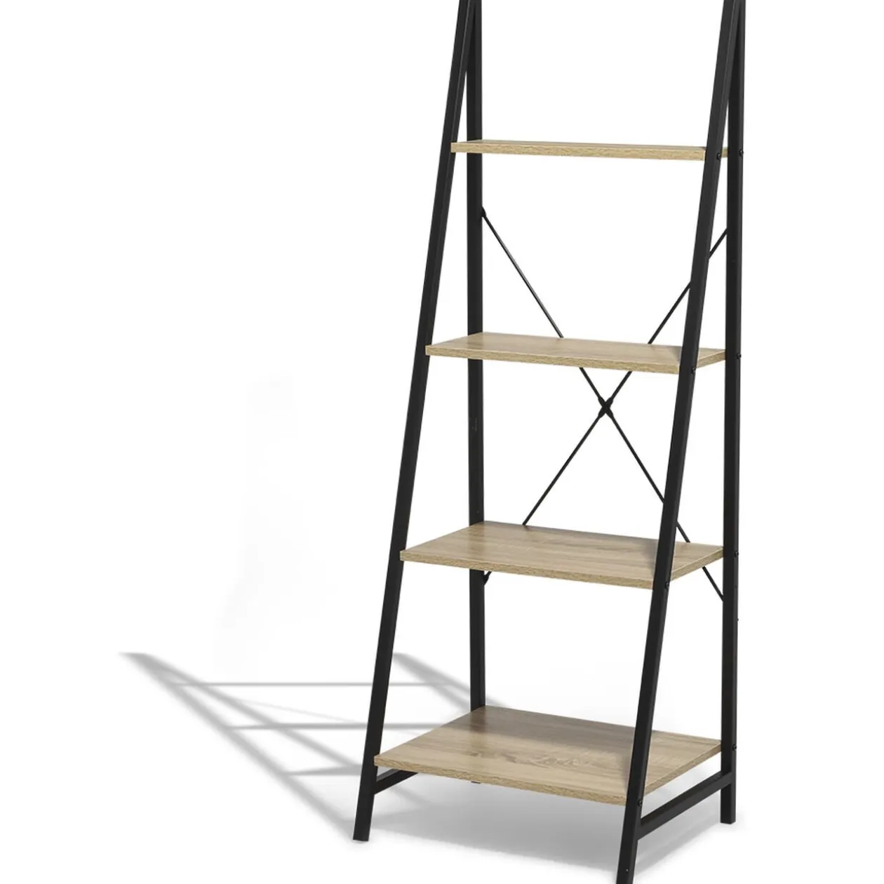 Étagère Chicago naturelle et noire 4 étages