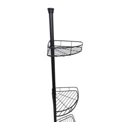 Étagère d'angle 3 niveaux métal noir