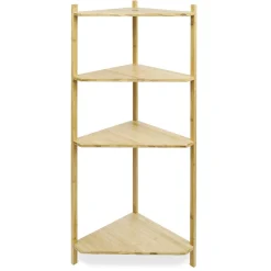 Étagère d'angle bambou 4 niveaux