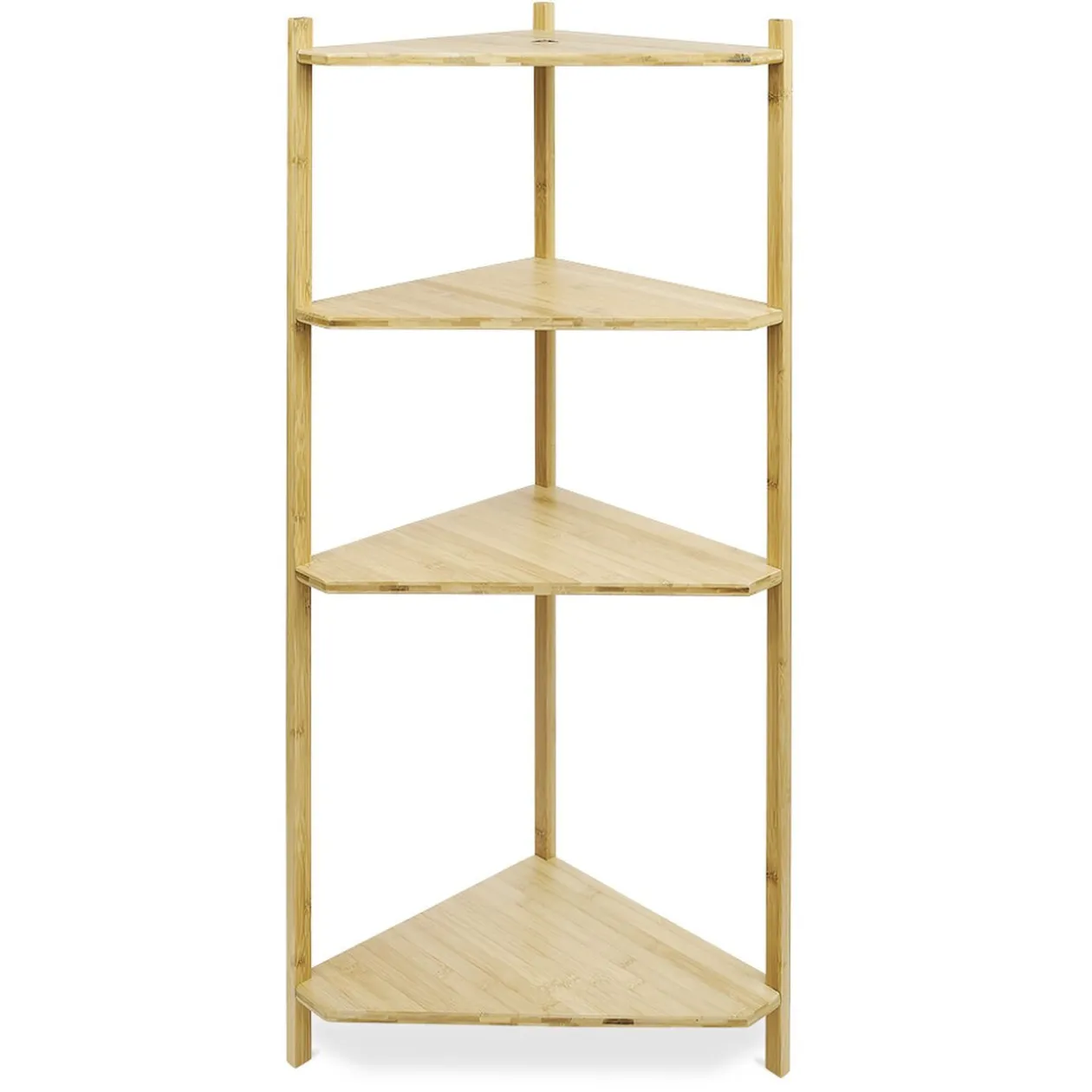 Étagère d'angle bambou 4 niveaux