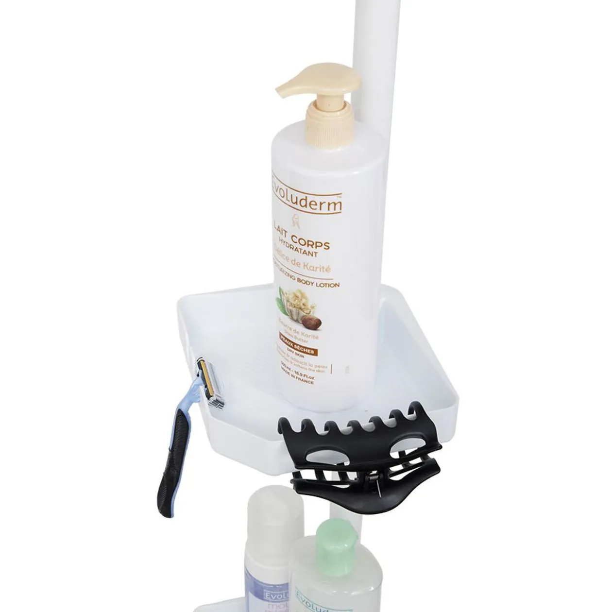 Étagère d'angle de douche 4 niveaux hauteur réglable