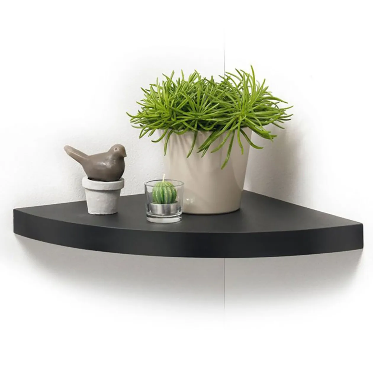 Étagère d'angle flottante grand modèle noir