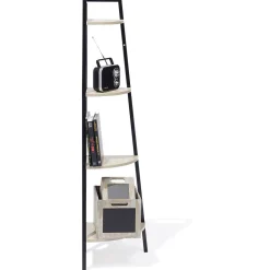 Étagère d'angle New York 4 niveaux métal et bois - 35x35xH135cm