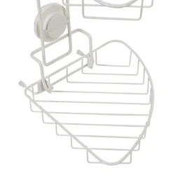 Étagère de douche 2 paniers d angle à ventouse blanc