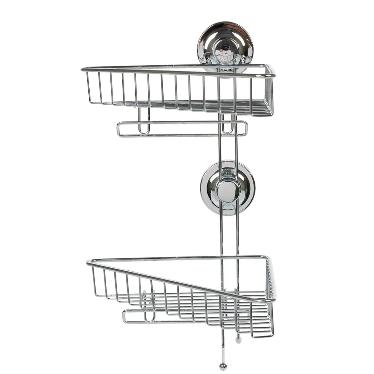 Étagère de douche 2 paniers d angle à ventouse gris