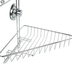Étagère de douche 2 paniers d angle à ventouse gris