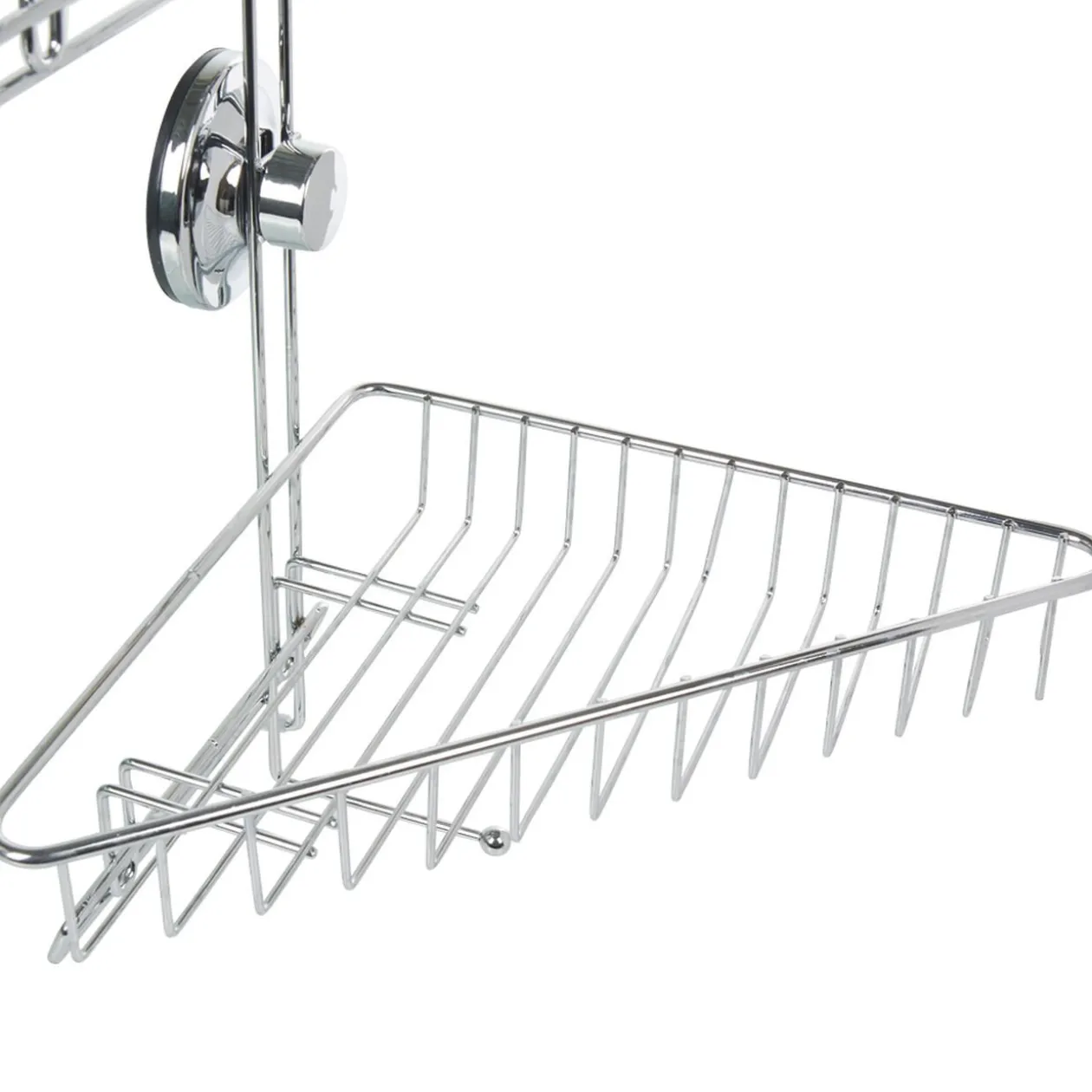 Étagère de douche 2 paniers d angle à ventouse gris