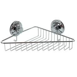 Étagère de douche panier d'angle à ventouse inox