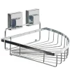 Étagère de douche panier d'angle à ventouse gris