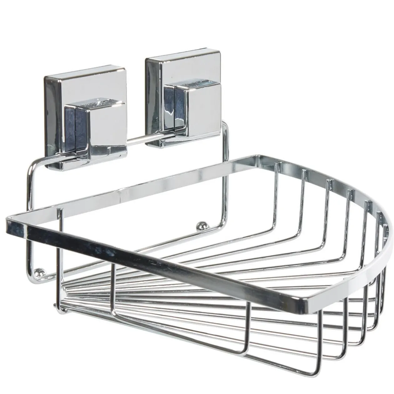 Étagère de douche panier d'angle à ventouse gris