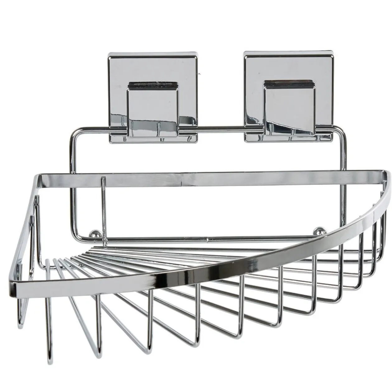 Étagère de douche panier d'angle à ventouse gris