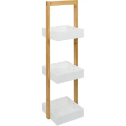 Étagère de salle de bain à 3 niveaux bambou 22x24xH73cm